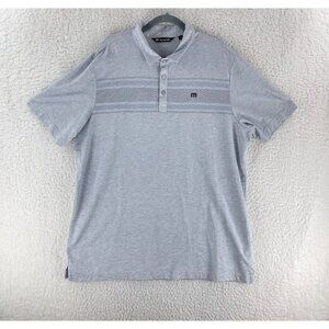 Travis Mathew Gray Brankroll Polo Shirt Mens Short Sleeve Collared Golf Size XXL